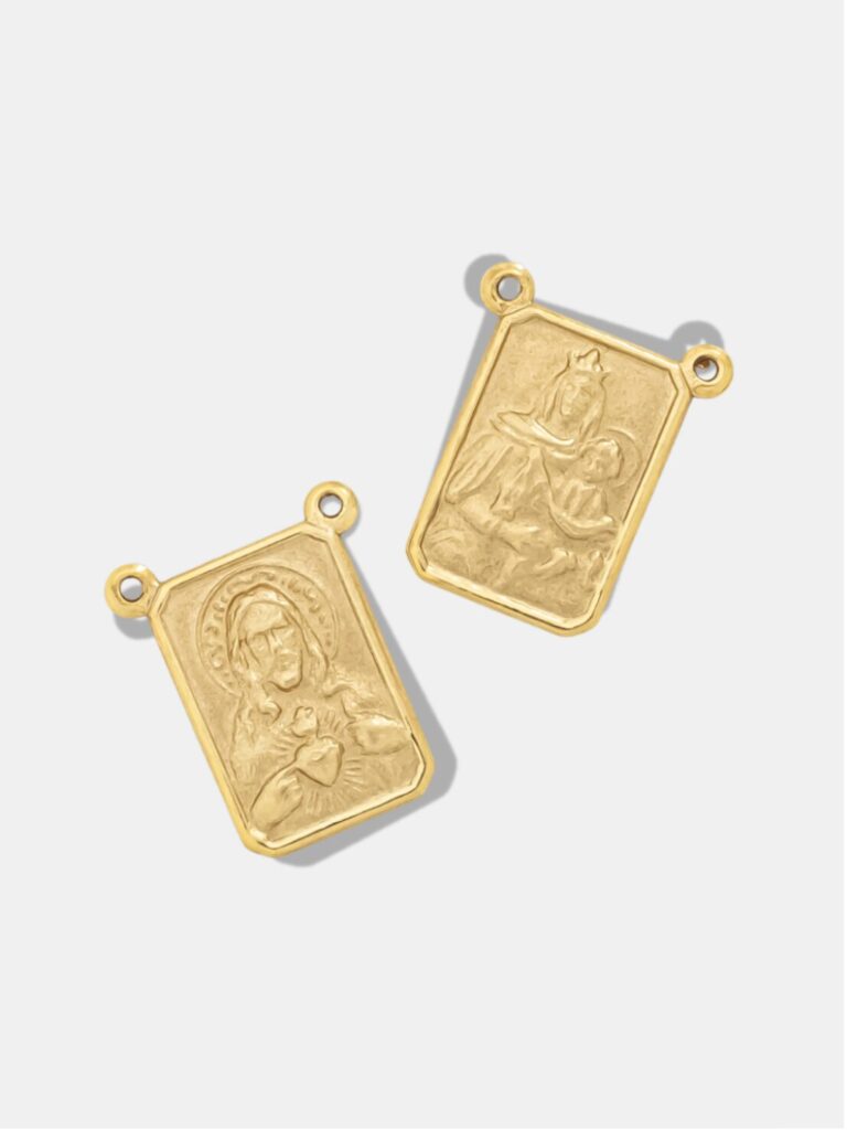 pingente ouro 18k escapulário