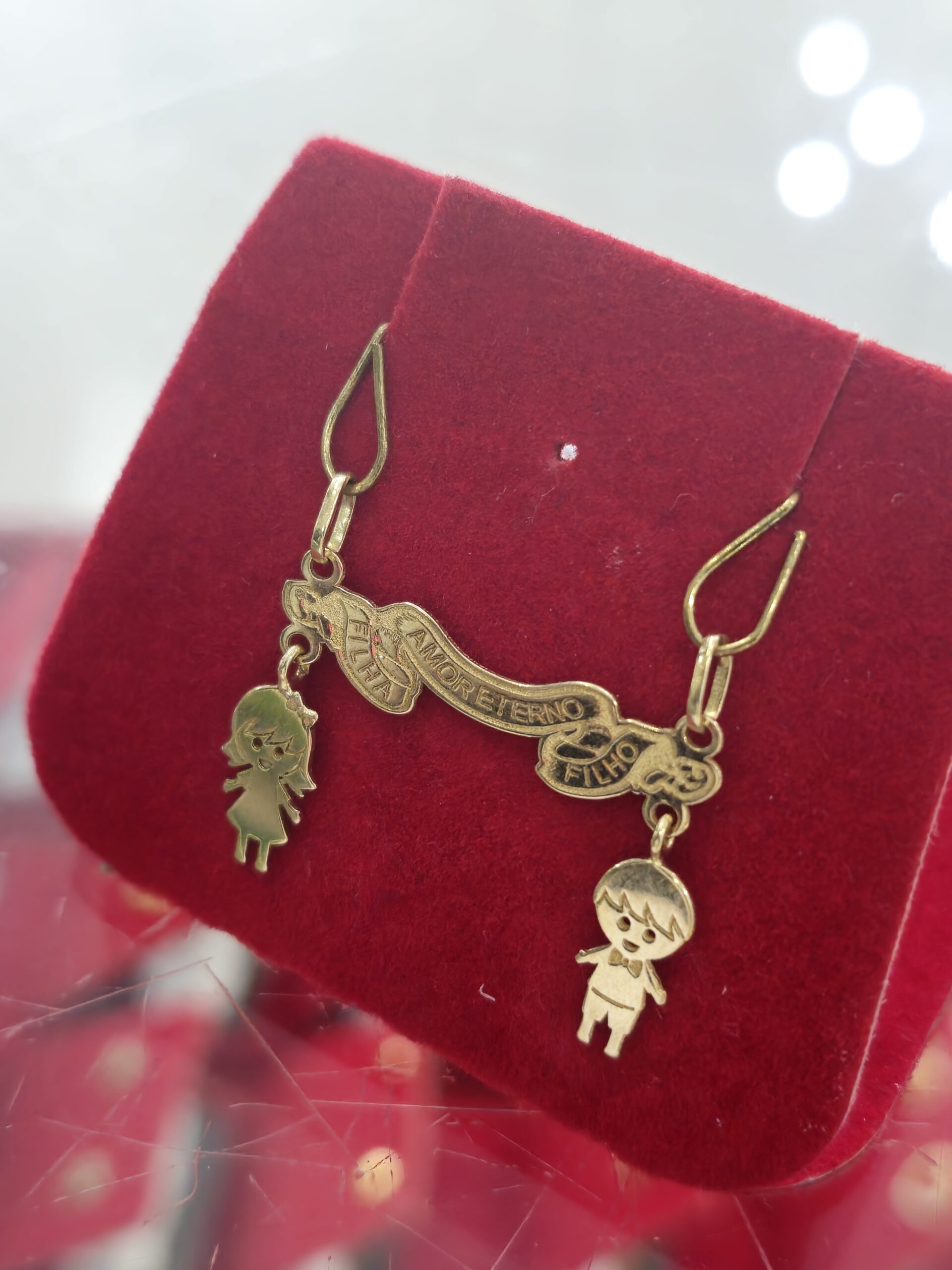 pingente ouro 18k canga filhos amor eterno