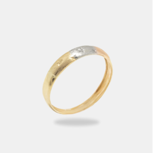 anel ouro 18k três ouros com detalhes de estrela