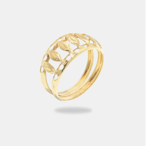 anel ouro 18k aro duplo vazado