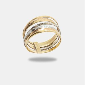 anel ouro 18k 7em um três ouros
