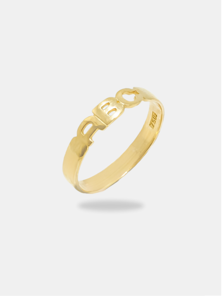 anel ouro 18k abc vazado