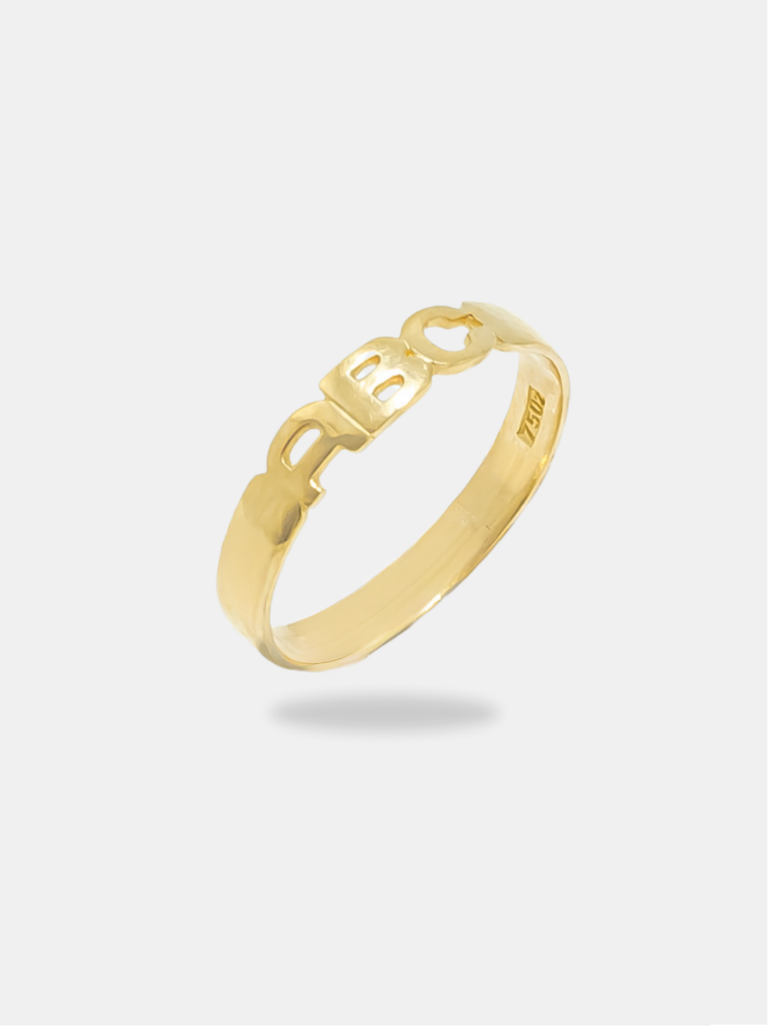 anel ouro 18k abc vazado