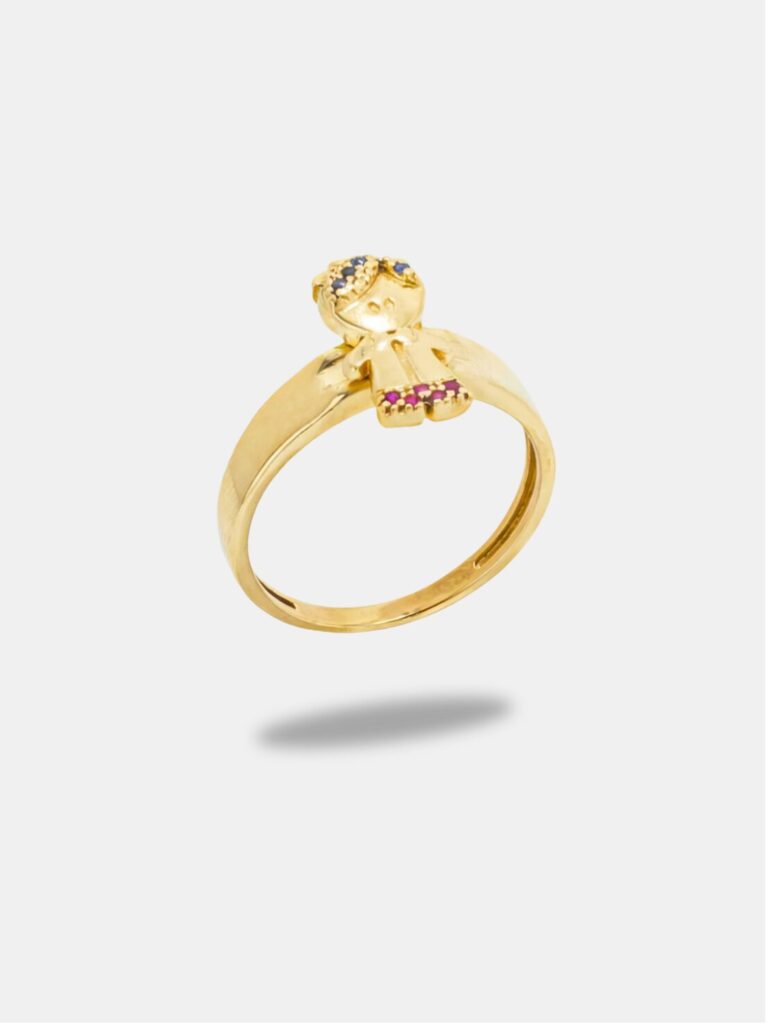 anel ouro 18k menino