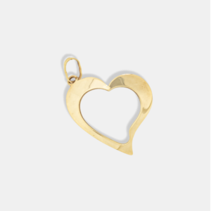 pingente ouro 18k coração vazado M
