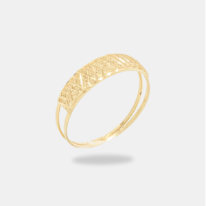 anel ouro 18k placa geométrica