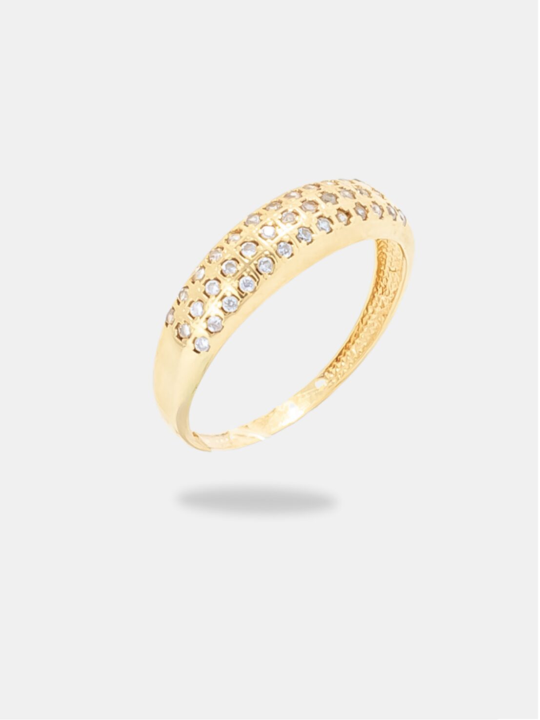 anel ouro 18k cravejado com pedrarias