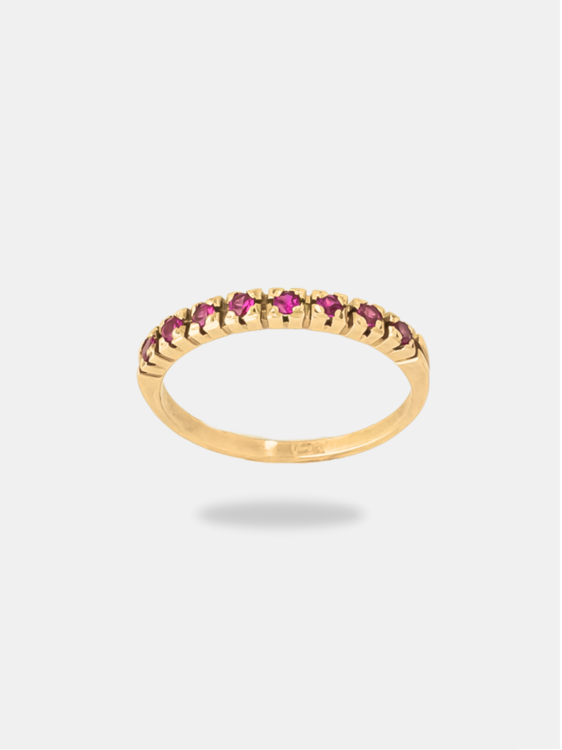 anel ouro 118k com pedras rosas