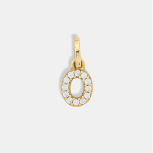 pingente ouro 18k letra O com pedras pingente ouro 18k letra O com pedras