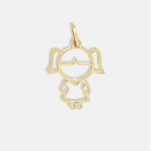 pingente ouro 18k menina