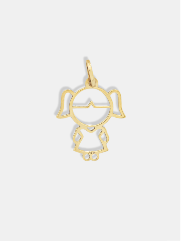 pingente ouro 18k menina