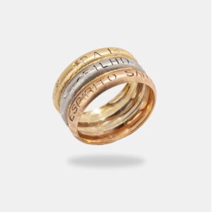 anel ouro 18k trindade três ouros pai filho espirito santo