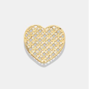 pingente ouro 18k coração vazado geométrico