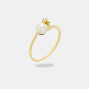 anel ouro 18k pérola