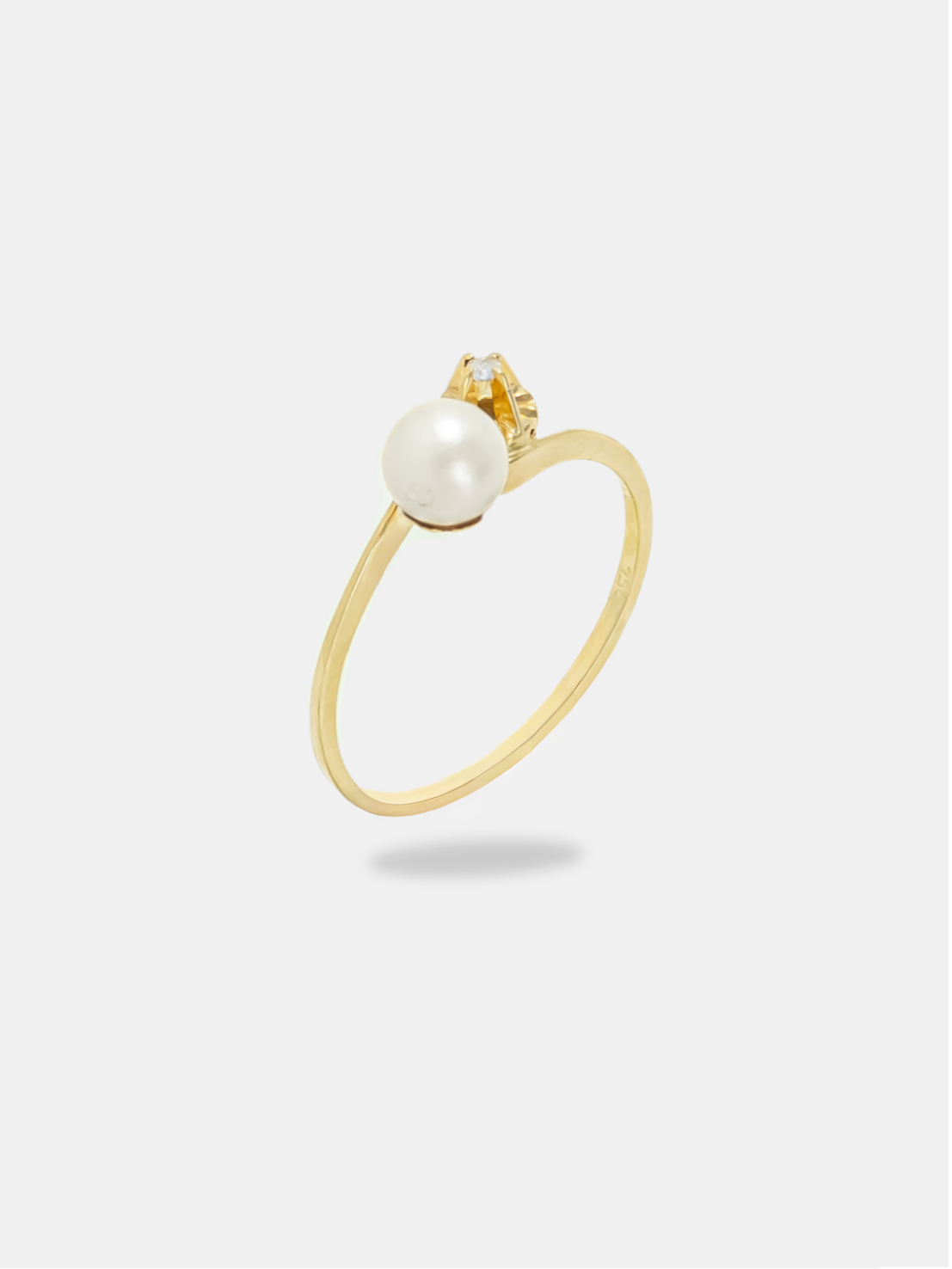 anel ouro 18k pérola