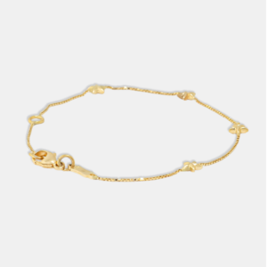 pulseira ouro 18k veneziana com estrelinhas 16cm