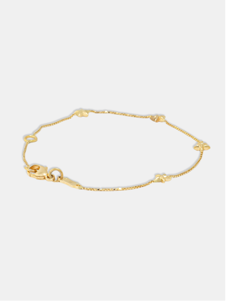 pulseira ouro 18k veneziana com estrelinhas 16cm
