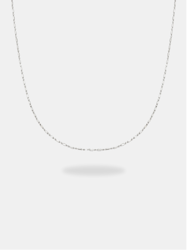 Corrente Ouro 18k Bolinha e Elos Ovais 44cm