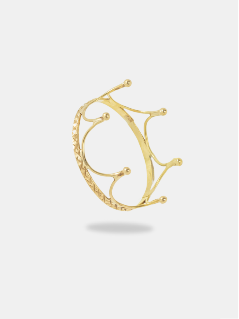 anel ouro 18k coroa