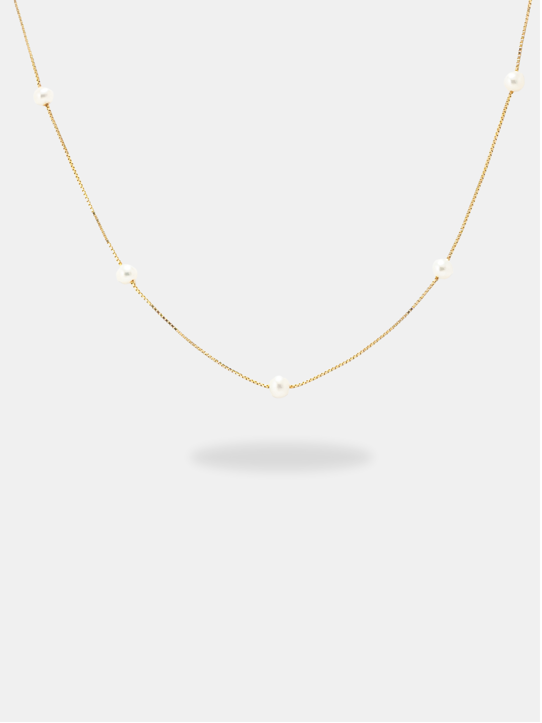 Corrente Ouro 18k Veneziana Fina com Pérolas