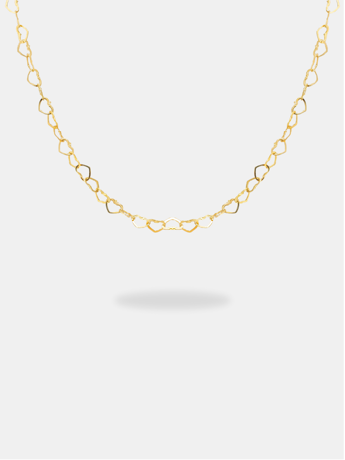 corrente ouro 18k elo de coração media