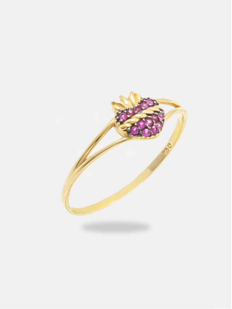 anel ouro 18k fruta