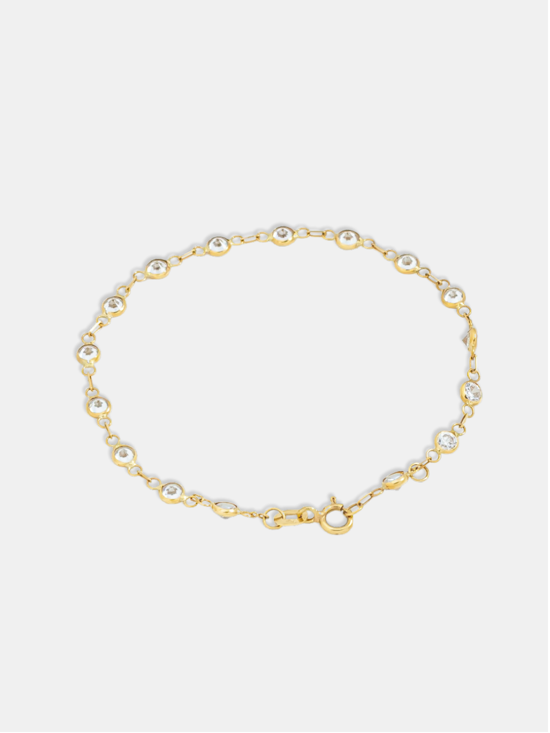 Pulseira Ouro 18k Zircônias 15cm