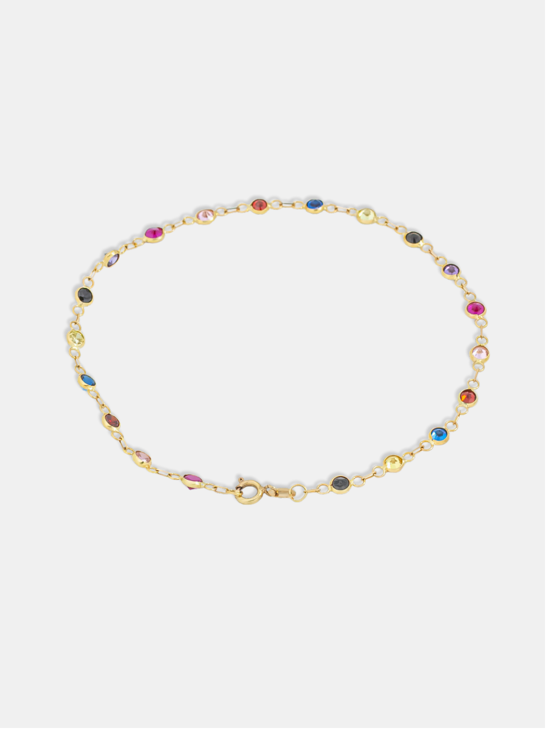 pulseira ouro 18k zirconias multicolor