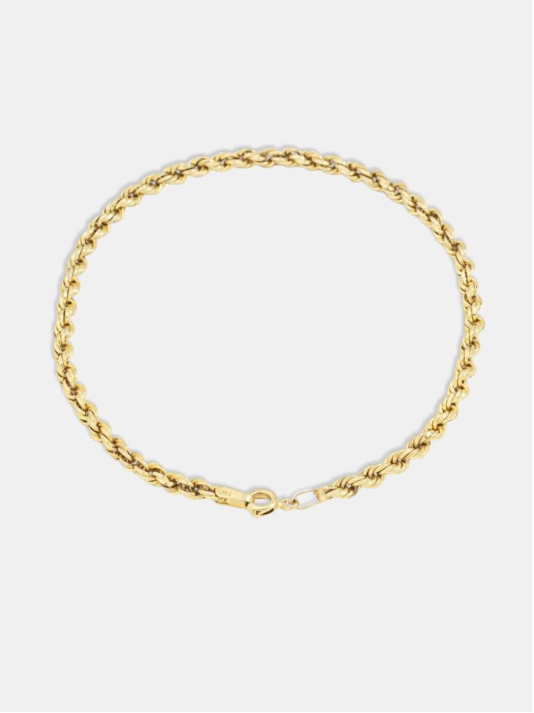 pulseira ouro 18k elo torcido 20cm
