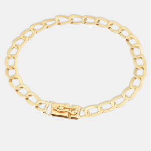 pulseira ouro 18k laminada elos arredondados 21cm m