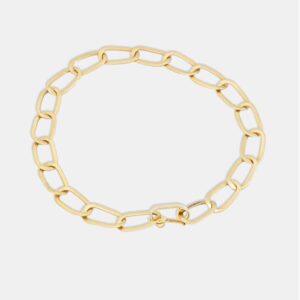 pulseira ouro 18k laminada elos arredondados 21cm g