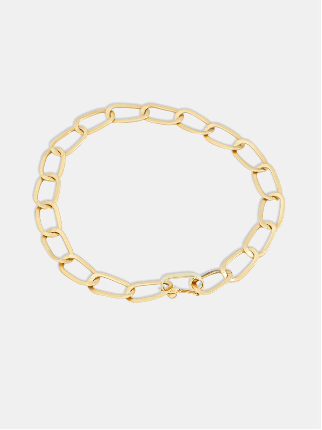 pulseira ouro 18k laminada elos arredondados 21cm g