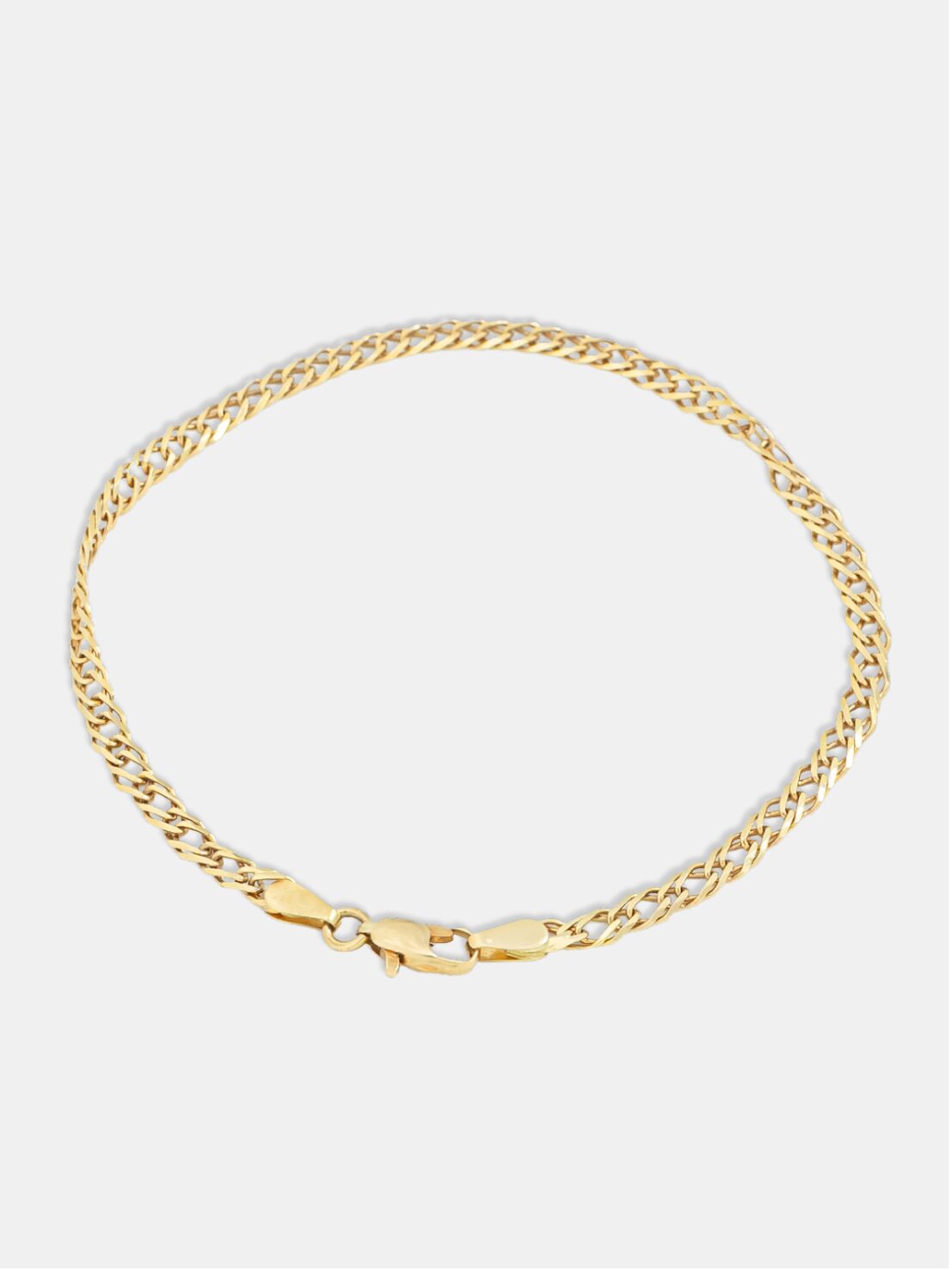 Pulseira Ouro 18k Elo Duplo Losango Maciça