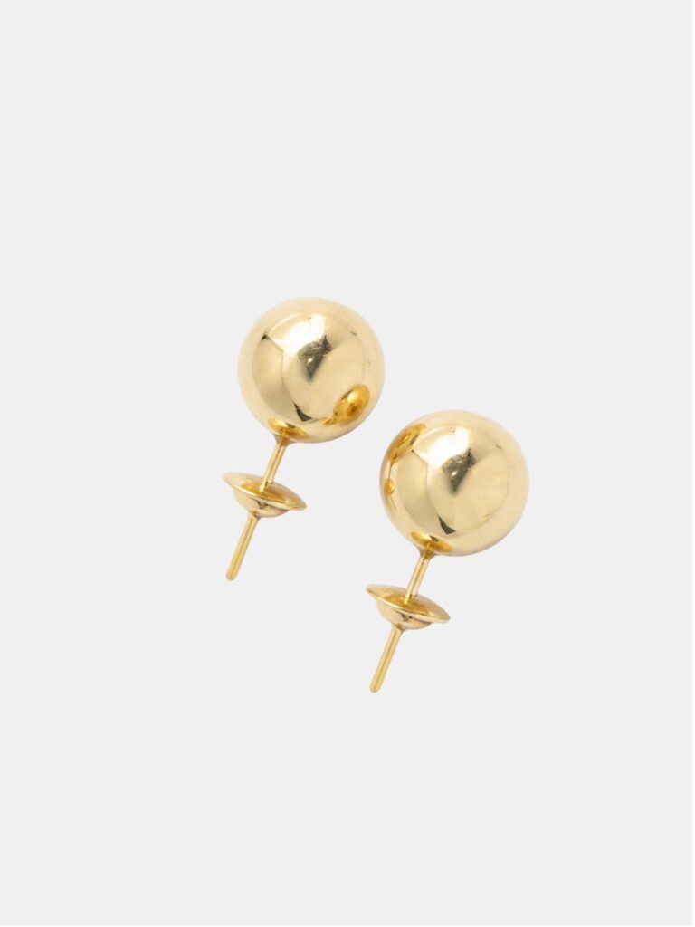 Brinco Ouro 18k Bolinha Lisa Grande