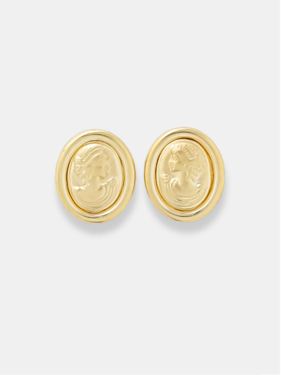 brinco ouro 18k camafeu