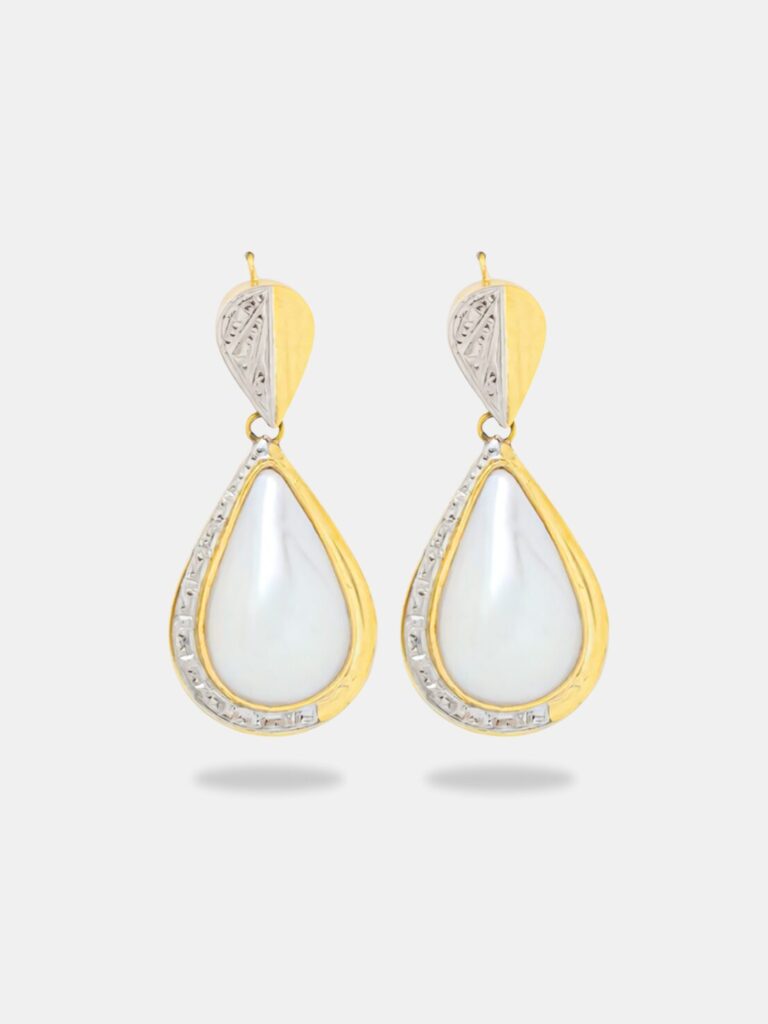 Brinco Ouro 18k Pérola Pendente Articulado GG