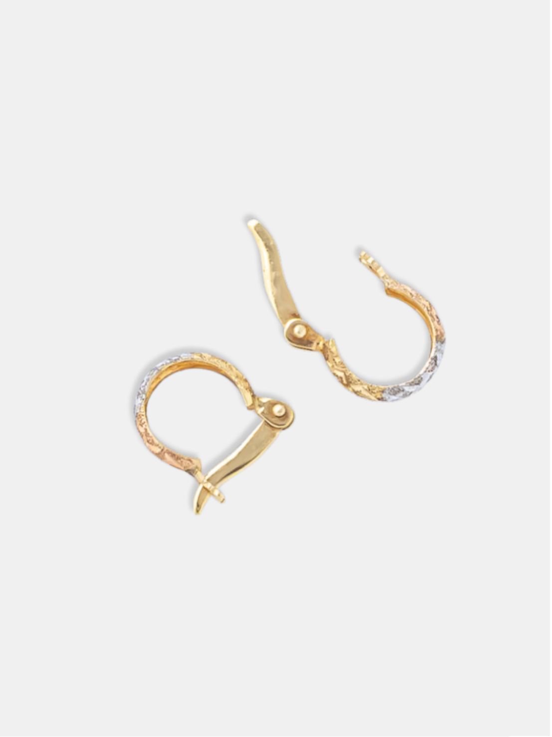 Brinco Ouro 18k Argolinha Três Ouros Encaixe P