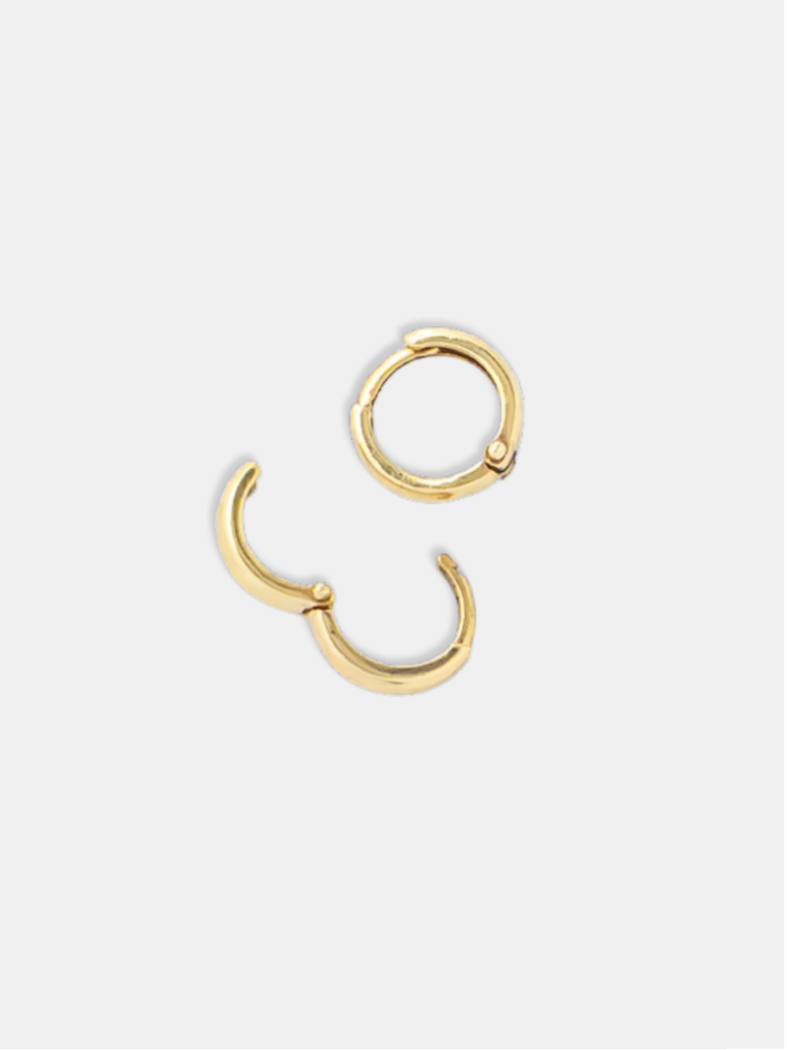 Brinco Ouro 18k Argola Redonda PP com Encaixe Clique