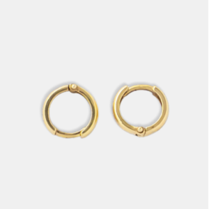 Brinco Ouro 18k Argola Redonda PP com Encaixe Clique