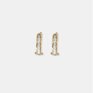 brinco ouro 18k argola com detalhes em ouro branco
