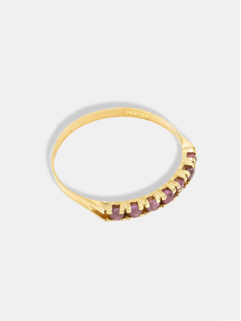anel ouro 18k com pedrarias rosa