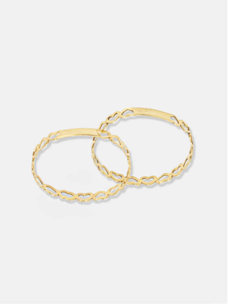 aparadores de ouro coração vazado