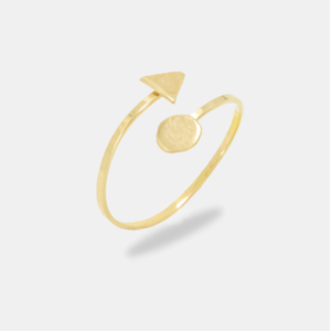 anel ouro 18k formas geométricas ajustável