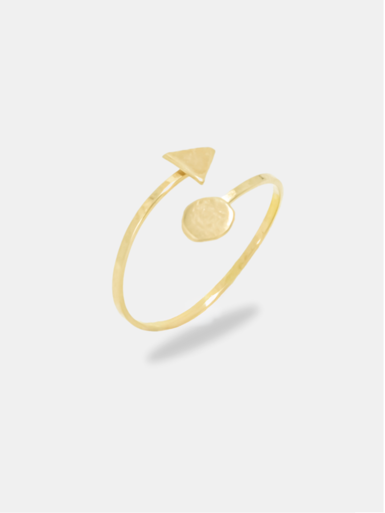 anel ouro 18k formas geométricas ajustável