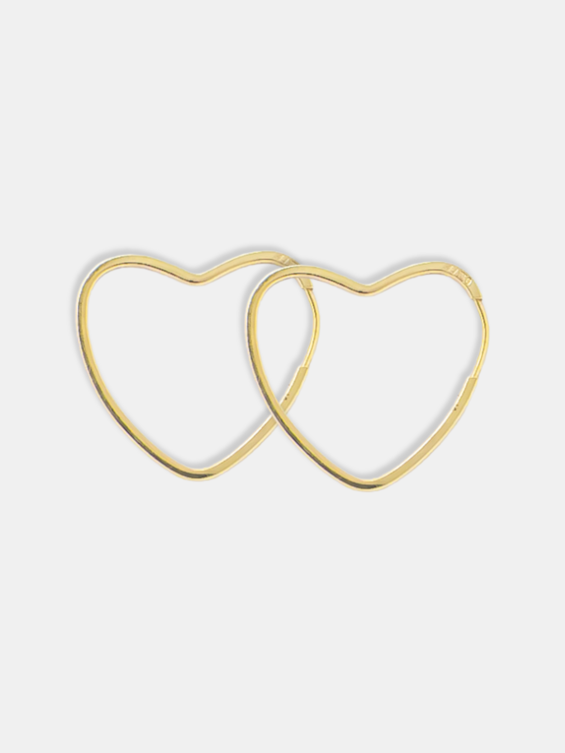 Brinco Ouro 18k Argola Coração Polido M