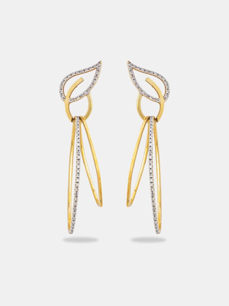 Brinco Ouro 18k com Diamantes Articulado GG