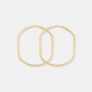 Brinco Ouro 18k Argola Cilíndrica Polida m