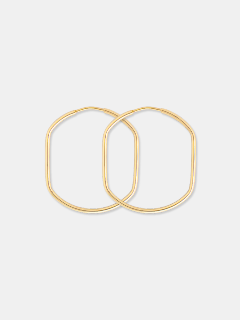 Brinco Ouro 18k Argola Cilíndrica Polida m