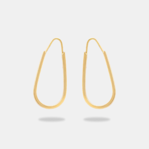 brinco ouro 18k argola formato gota