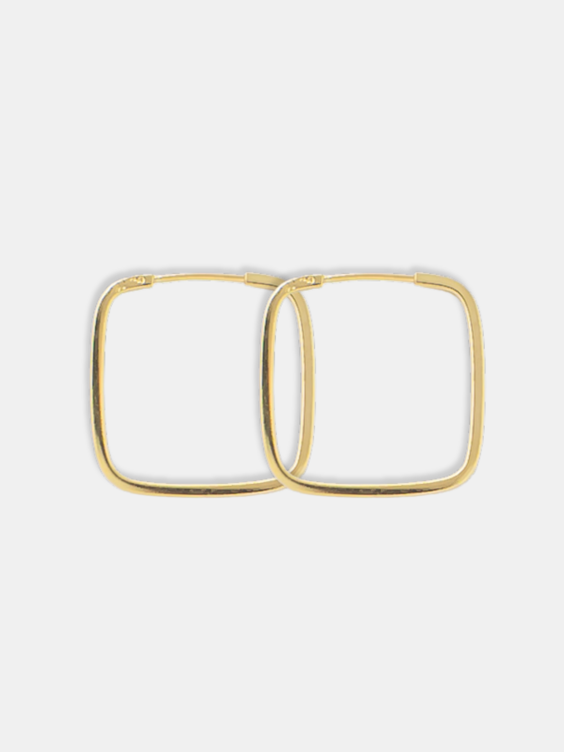 Brinco Ouro 18k Argola Quadrada Polida